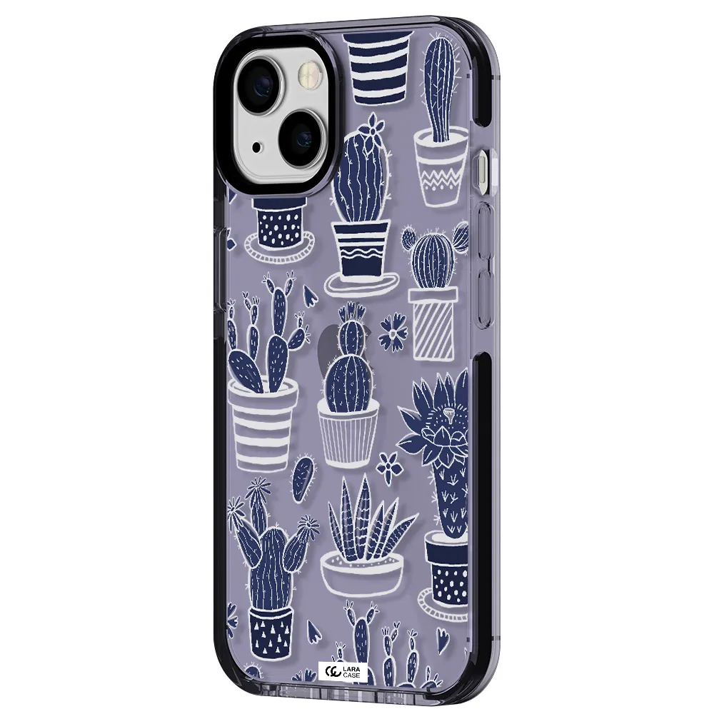 Blue Cactus Apple iPhone 13 impact Lilac Case