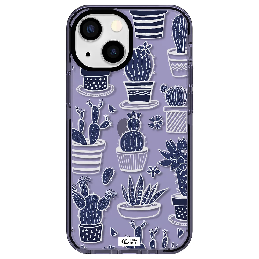 Blue Cactus Apple iPhone 13 mini impact Lilac Case