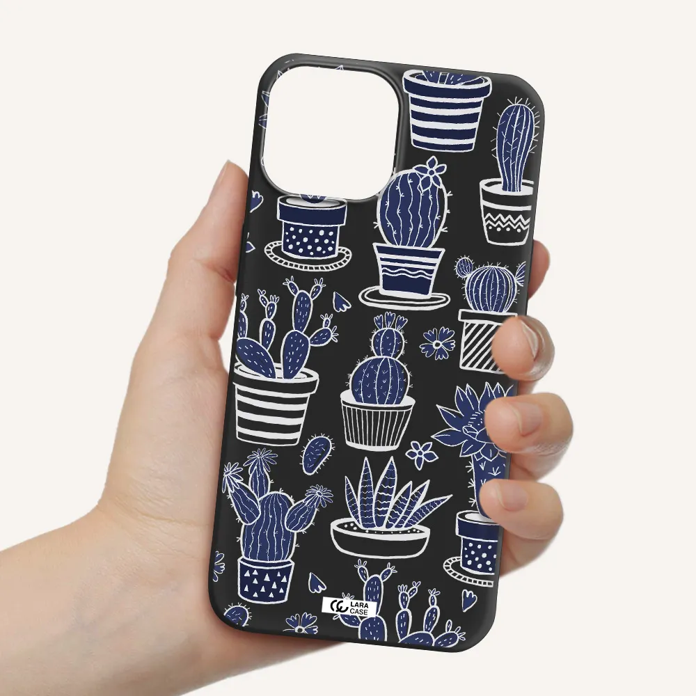 Blue Cactus Apple iPhone 13 mini Silicone black Case
