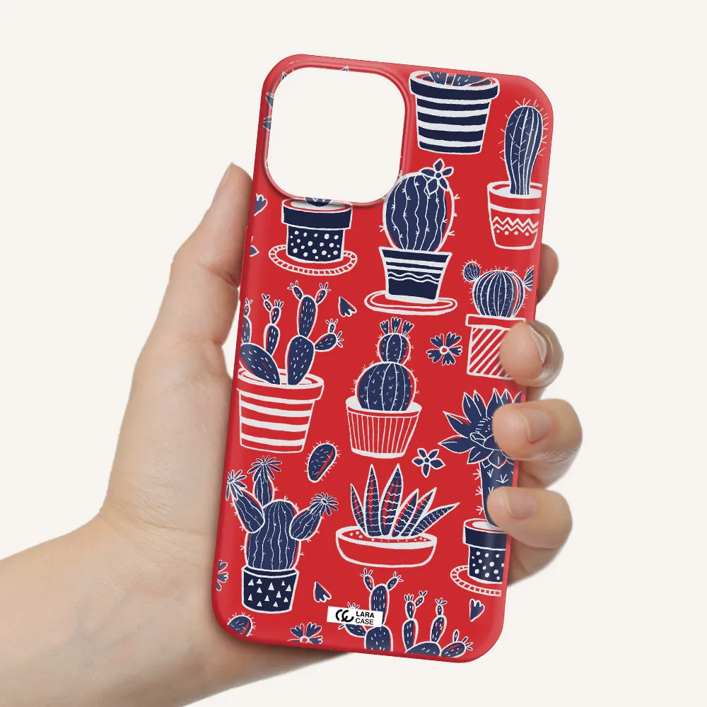 Blue Cactus Apple iPhone 13 mini Silicone Imperial Red Case