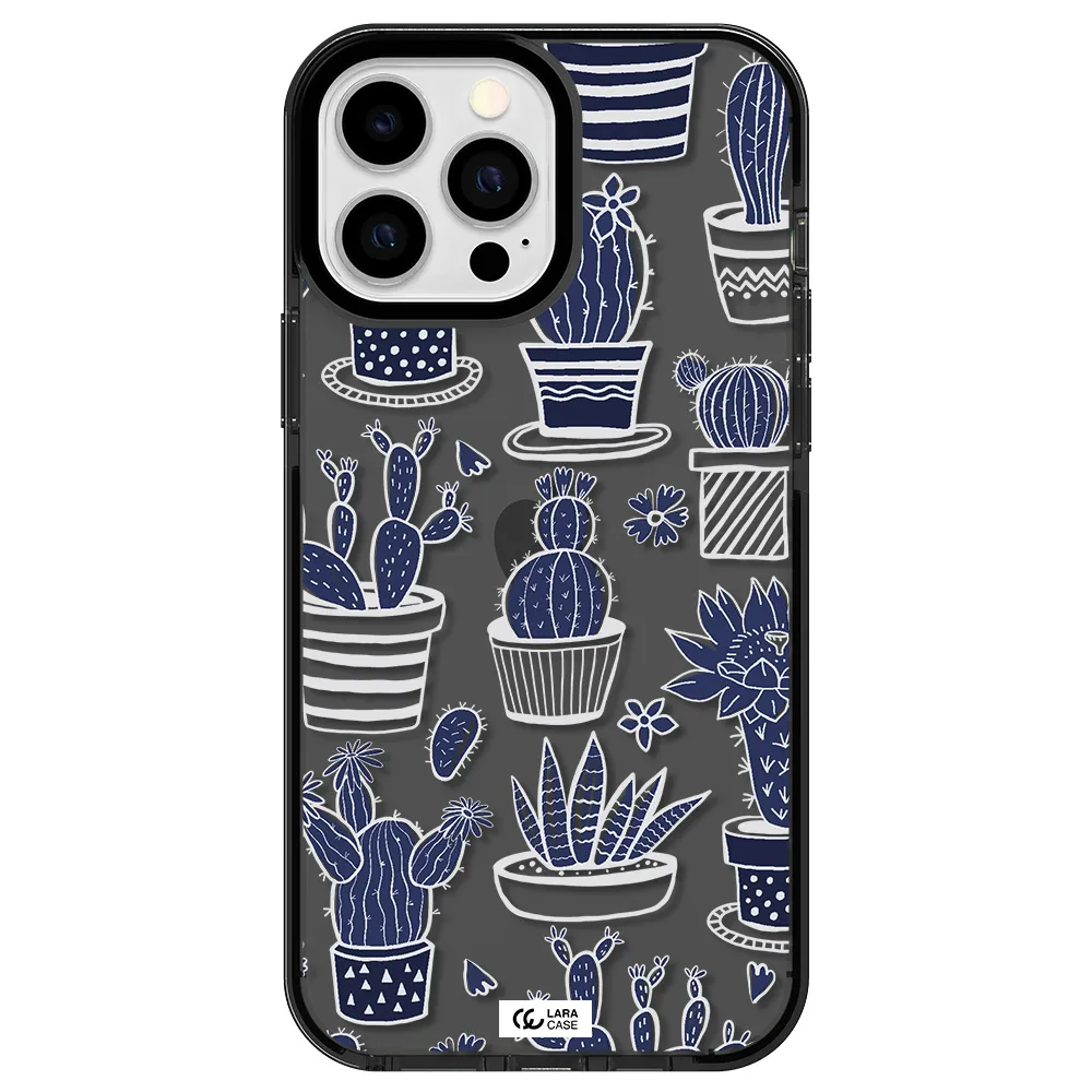 Blue Cactus Apple iPhone 13 Pro Max impact Smoke Black Case