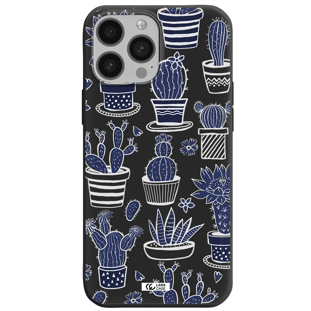 Blue Cactus Apple iPhone 13 Pro Max Silicone black Case
