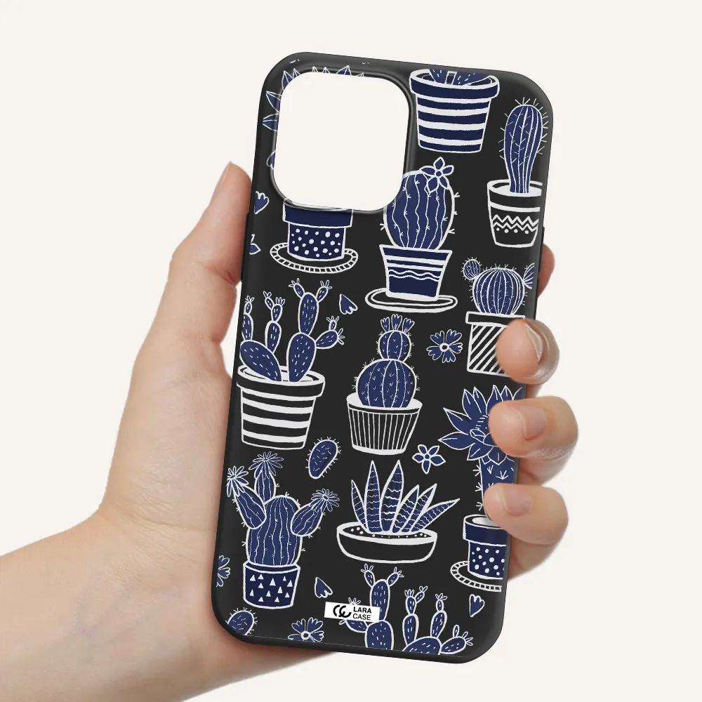 Blue Cactus Apple iPhone 13 Pro Max Silicone black Case