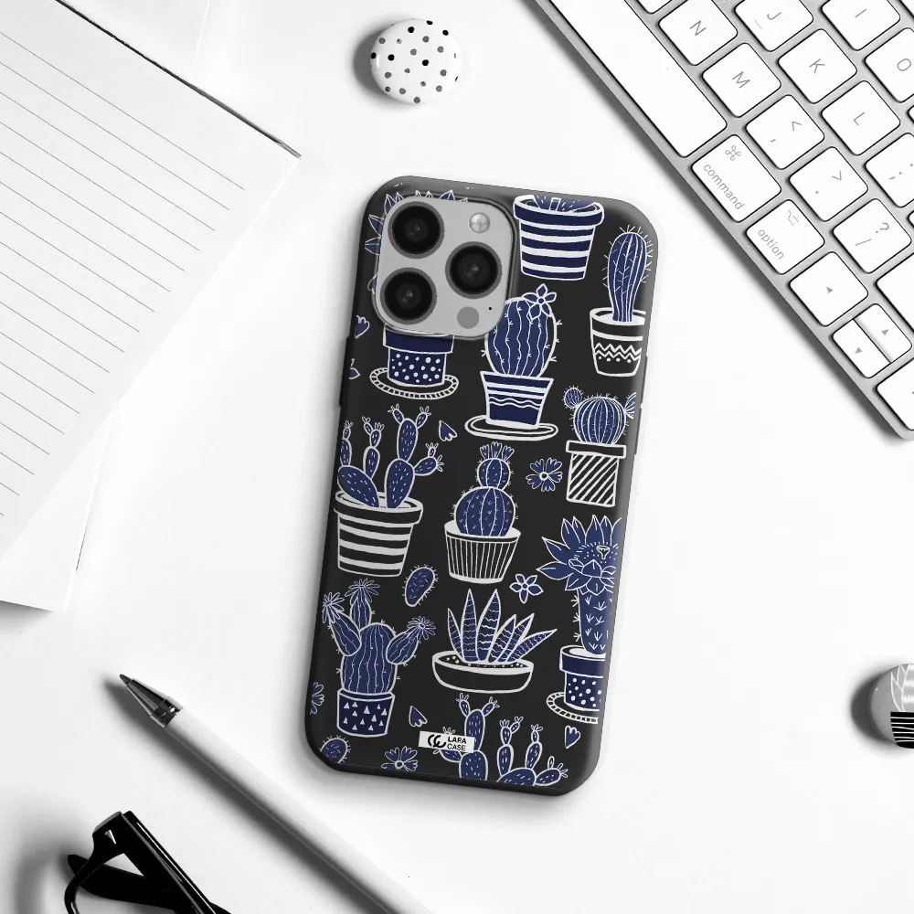 Blue Cactus Apple iPhone 13 Pro Max Silicone black Case