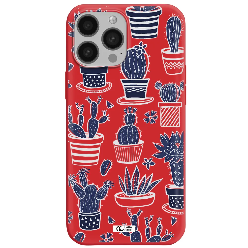 Blue Cactus Apple iPhone 13 Pro Max Silicone Imperial Red Case