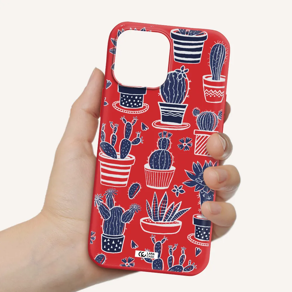 Blue Cactus Apple iPhone 13 Pro Max Silicone Imperial Red Case