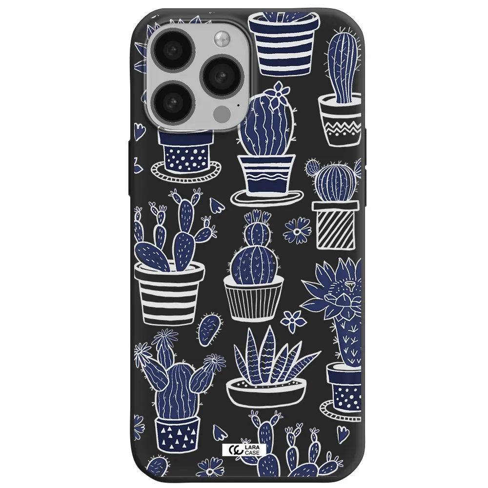 Blue Cactus Apple iPhone 13 Pro Silicone black Case