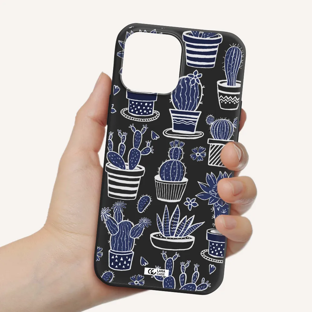 Blue Cactus Apple iPhone 13 Pro Silicone black Case