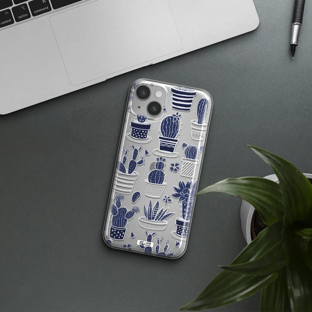 Blue Cactus Apple iPhone 14 Clear TPU Case
