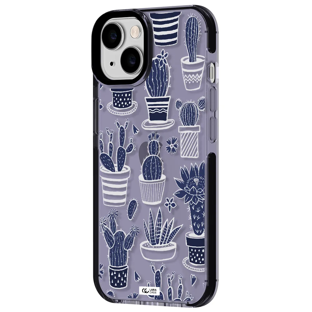 Blue Cactus Apple iPhone 14 impact Lilac Case
