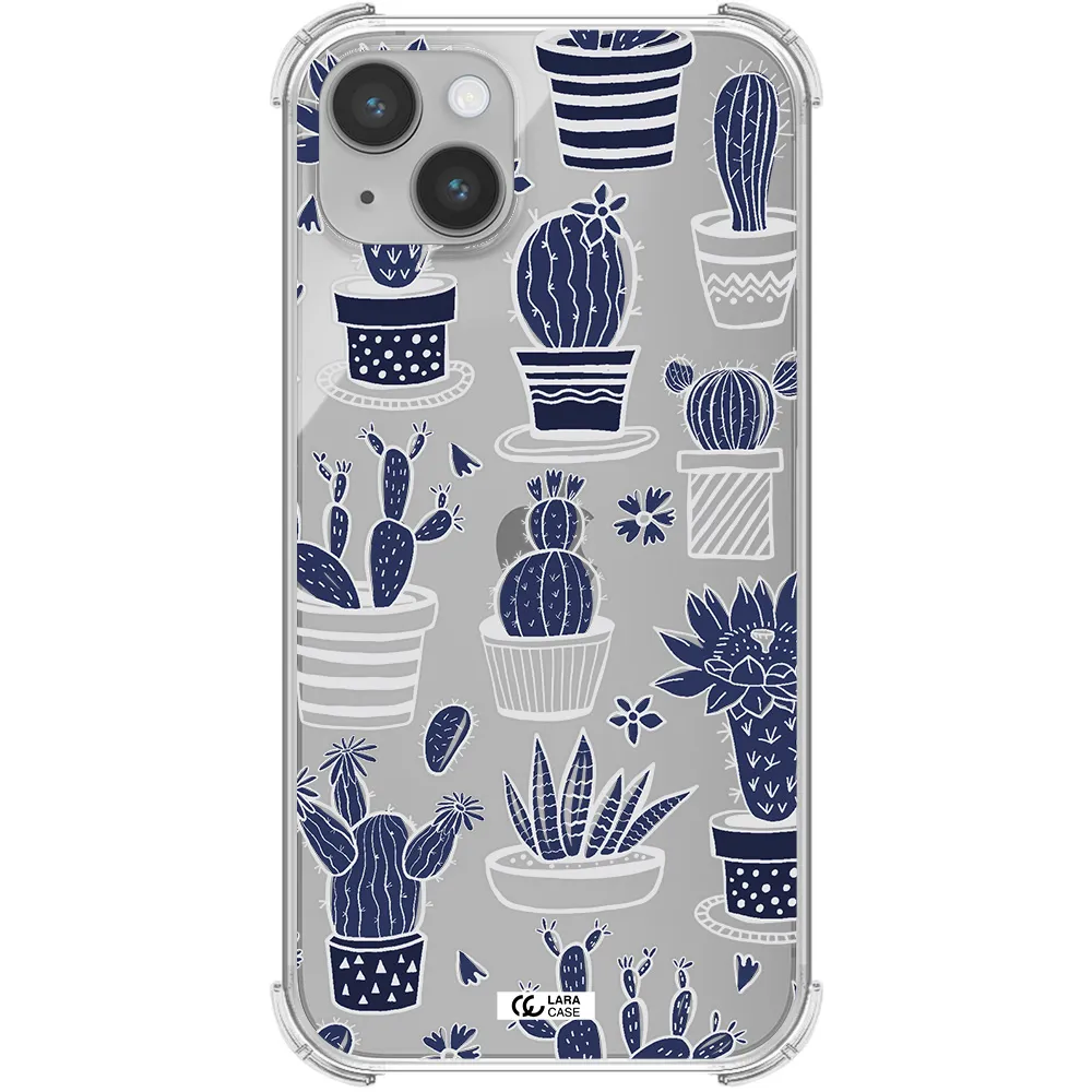 Blue Cactus Apple iPhone 14 plus Clear PC Case