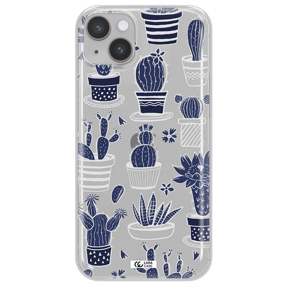 Blue Cactus Apple iPhone 14 plus Clear TPU Case