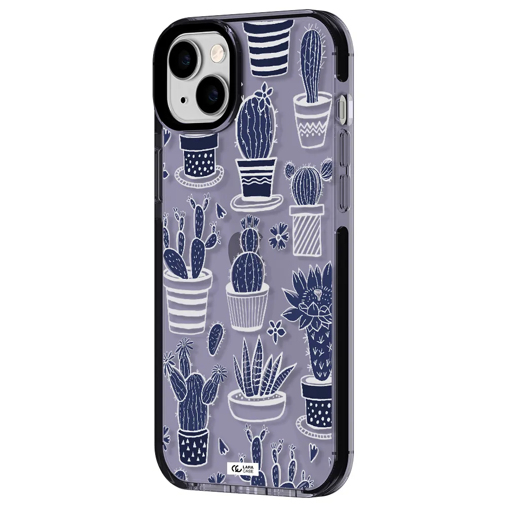 Blue Cactus Apple iPhone 14 plus impact Lilac Case