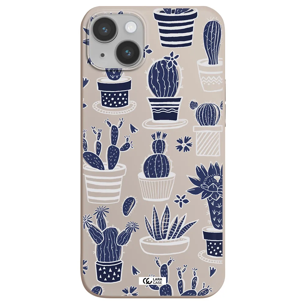 Blue Cactus Apple iPhone 14 plus Silicone Stone Case