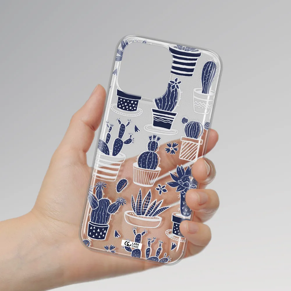 Blue Cactus Apple iPhone 14 pro Clear TPU Case