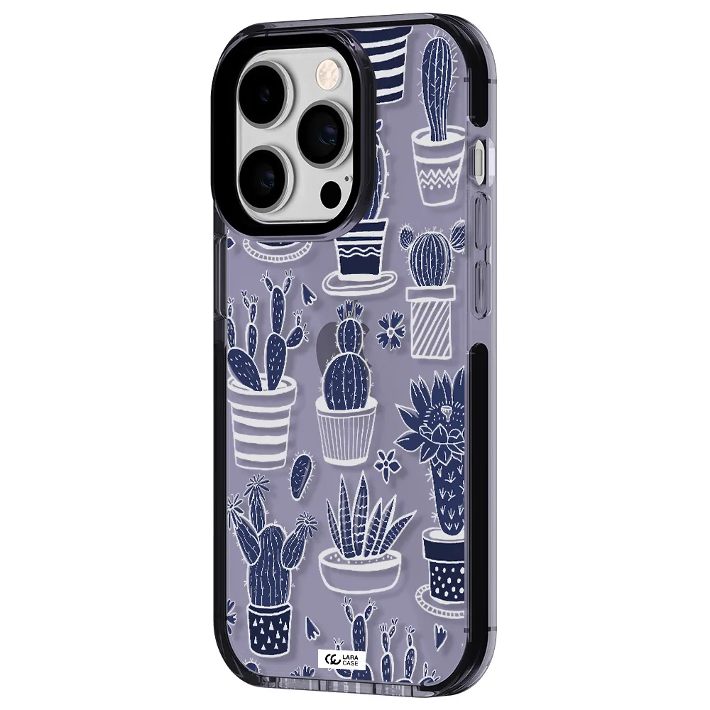 Blue Cactus Apple iPhone 14 pro impact Lilac Case