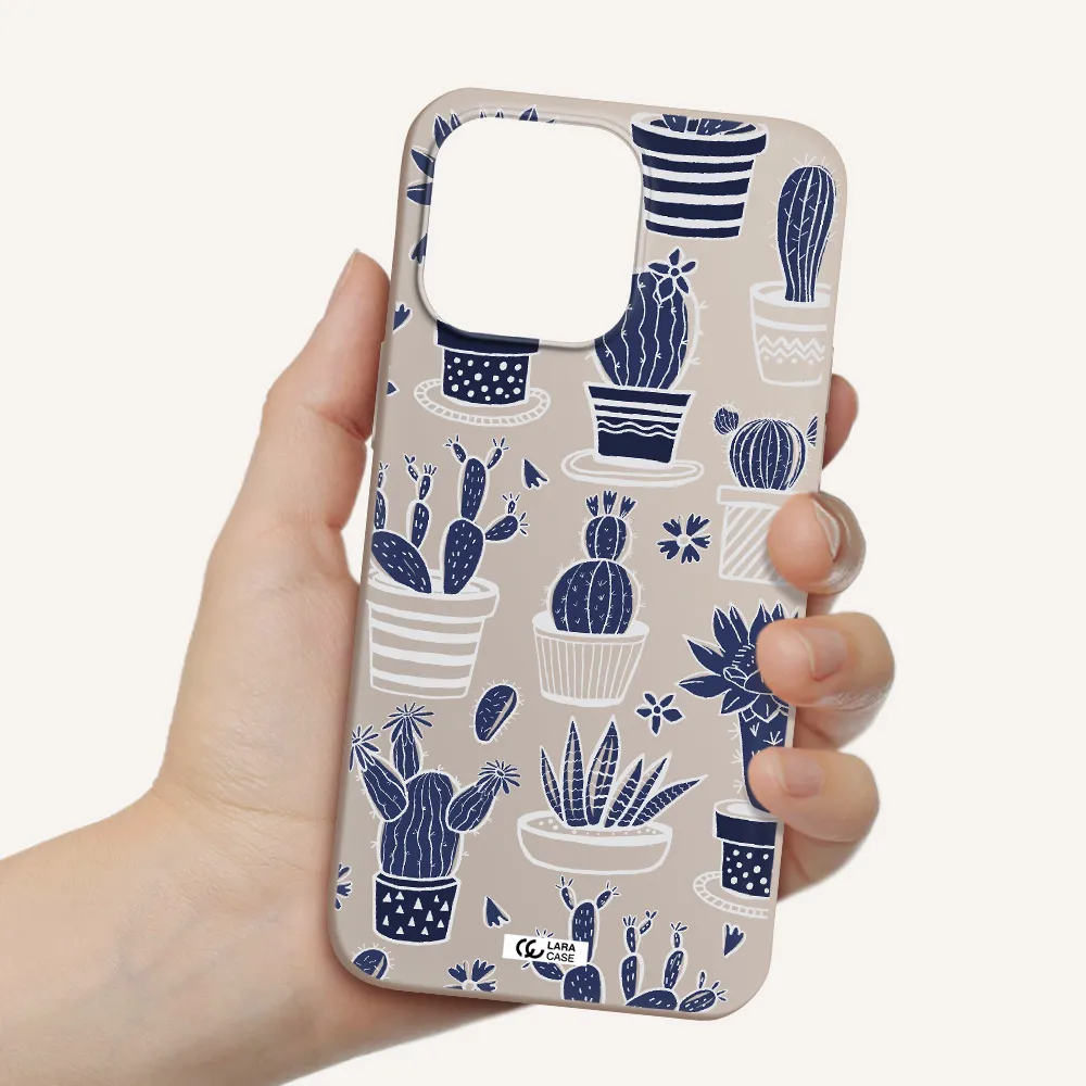 Blue Cactus Apple iPhone 14 pro max Silicone Stone Case