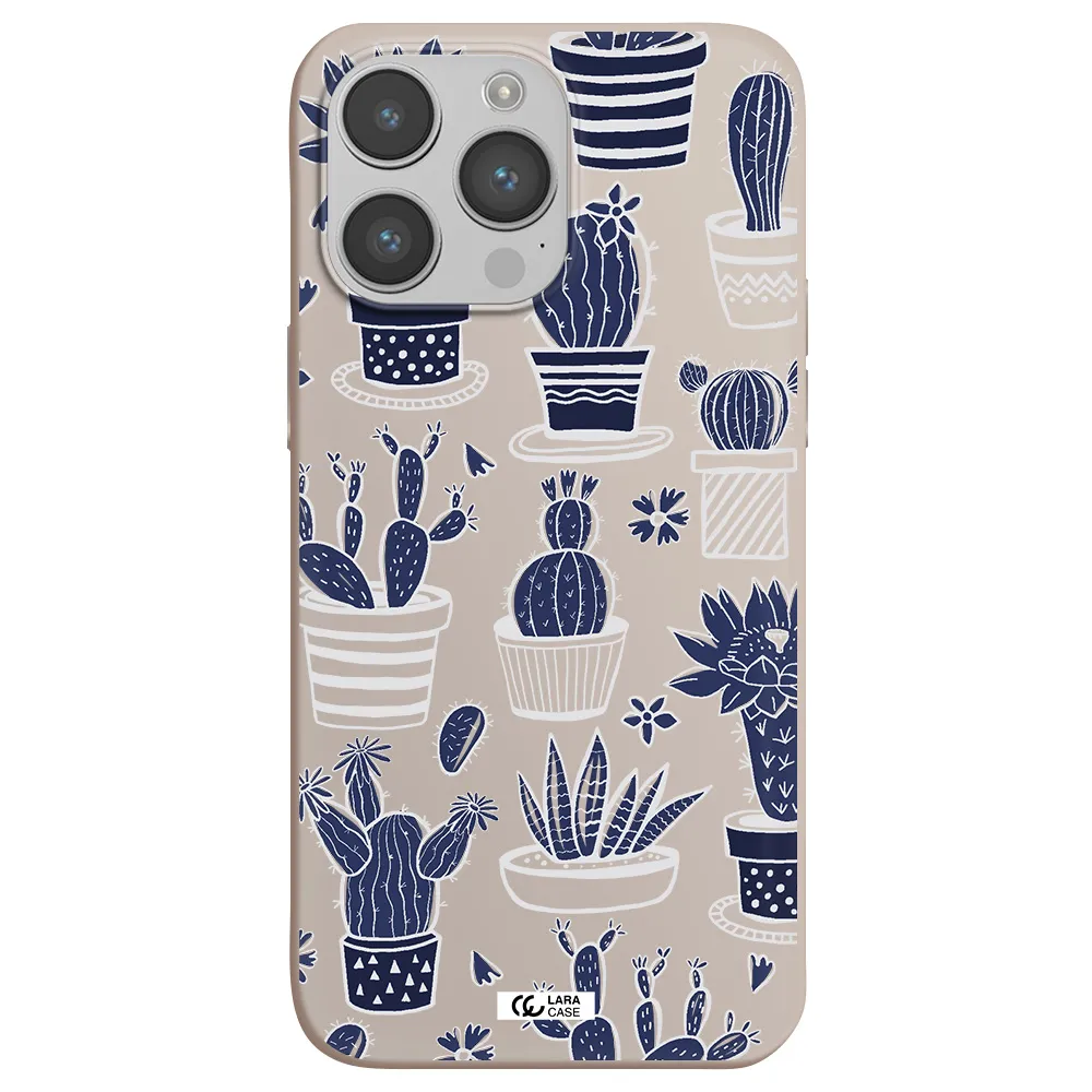 Blue Cactus Apple iPhone 14 pro Silicone Stone Case