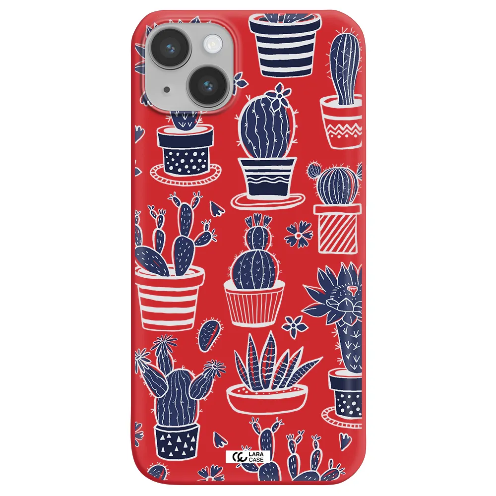 Blue Cactus Apple iPhone 14 Silicone Imperial Red Case