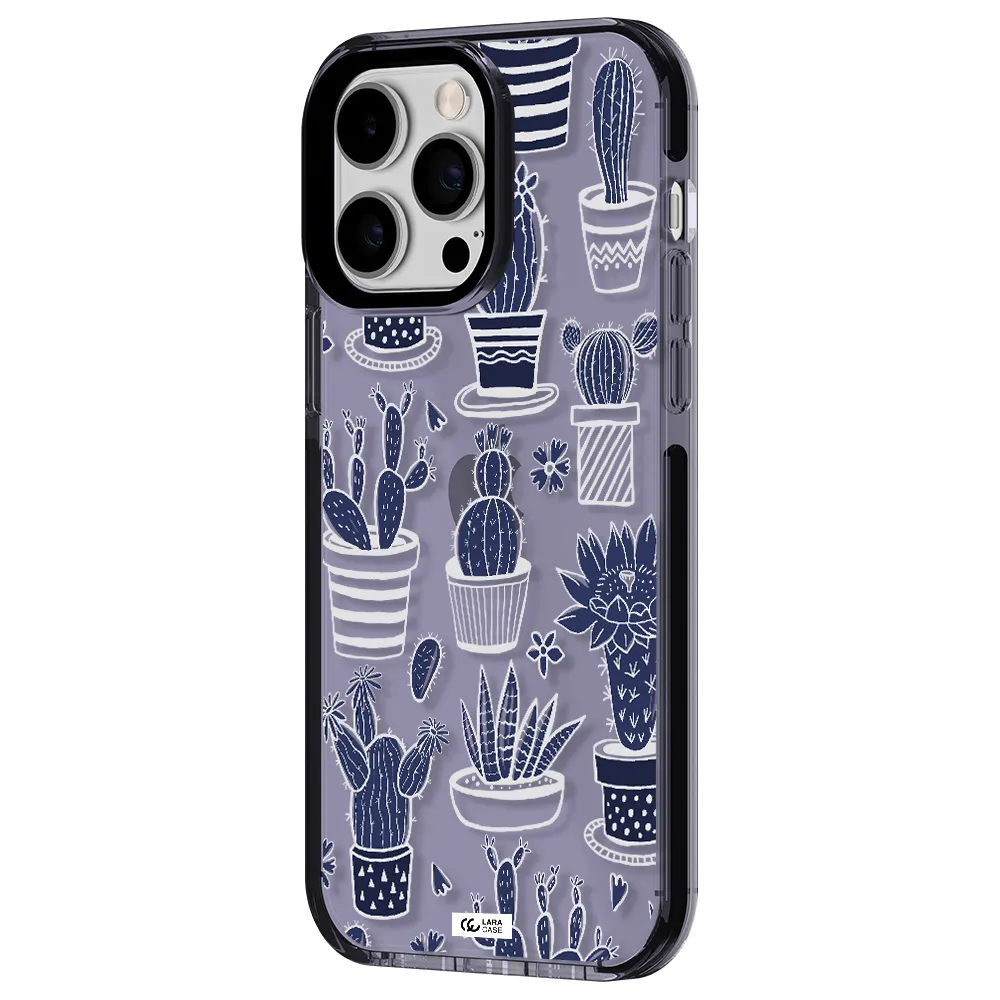 Blue Cactus Apple iPhone 15 Pro Max impact Lilac Case