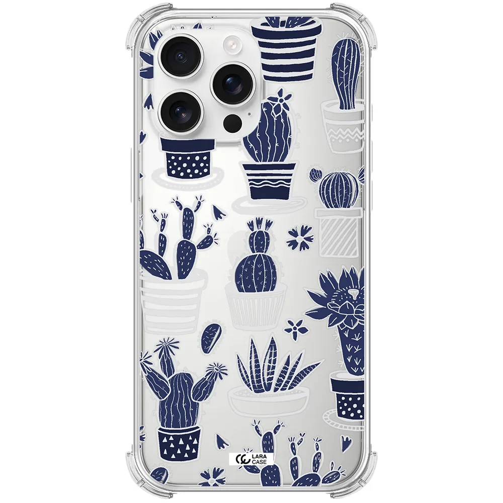 Blue Cactus Apple Iphone 16 Pro Max Clear Pc Case