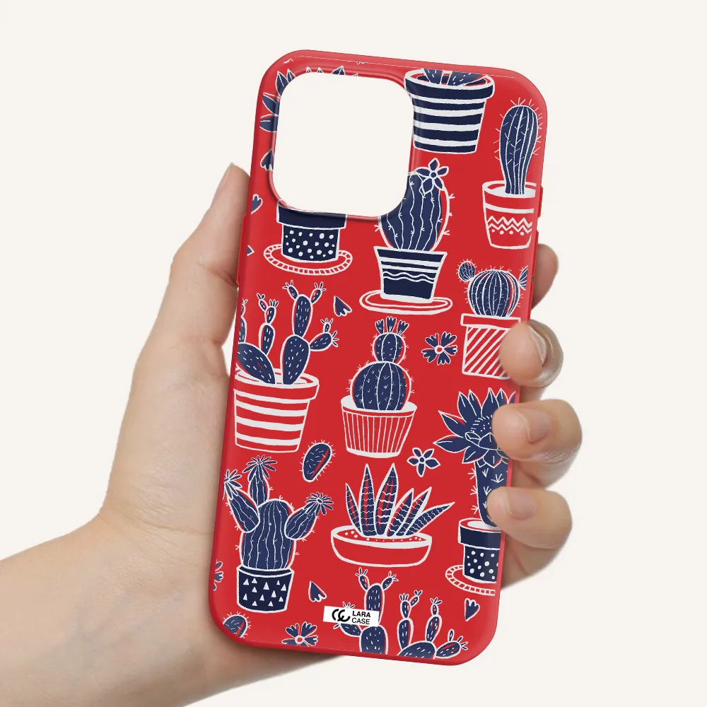 Blue Cactus Apple Iphone 16 Pro Max Silicone Stone Case