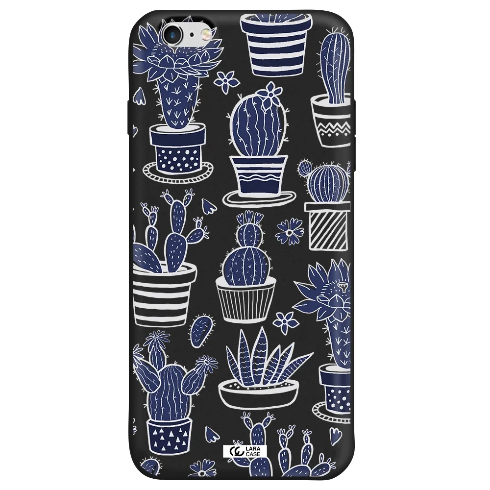 Blue Cactus Apple iPhone 6 plus Silicone black Case