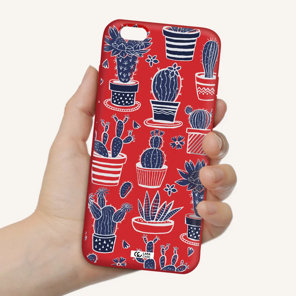 Blue Cactus Apple iPhone 6 plus Silicone Imperial Red Case