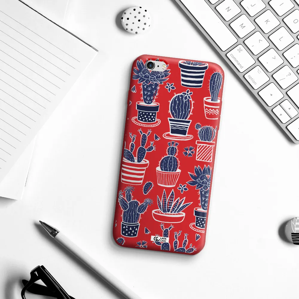 Blue Cactus Apple iPhone 6 plus Silicone Imperial Red Case