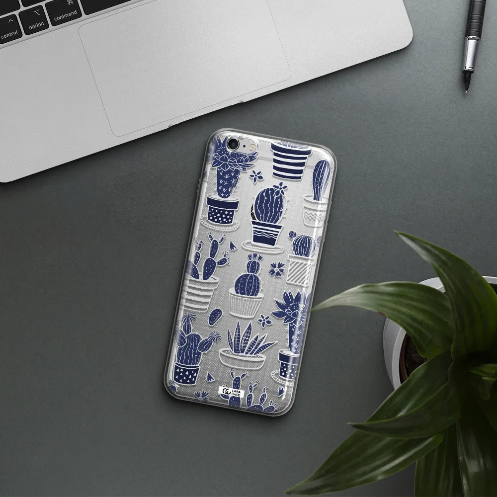 Blue Cactus Apple iPhone 6 s plus Clear TPU Case