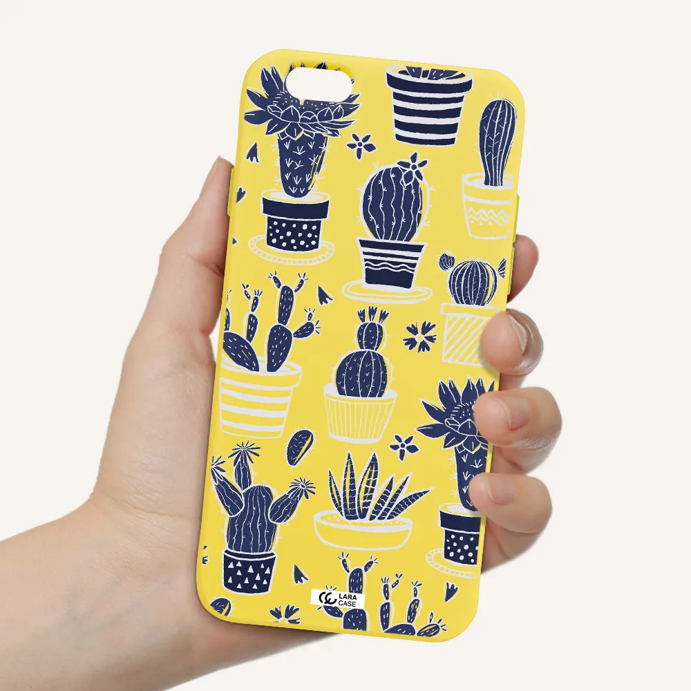 Blue Cactus Apple iPhone 6 Silicone canary yellow Case