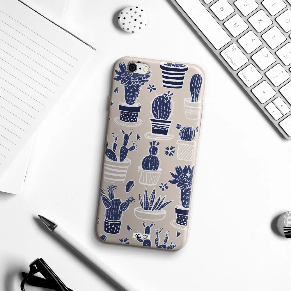 Blue Cactus Apple iPhone 6 Silicone Stone Case