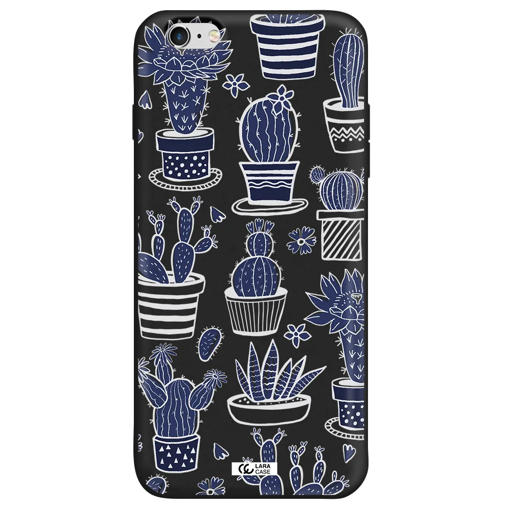 Blue Cactus Apple iPhone 6S Silicone black Case
