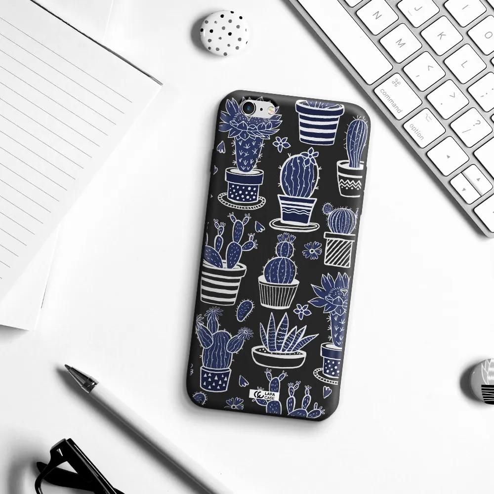 Blue Cactus Apple iPhone 6S Silicone black Case