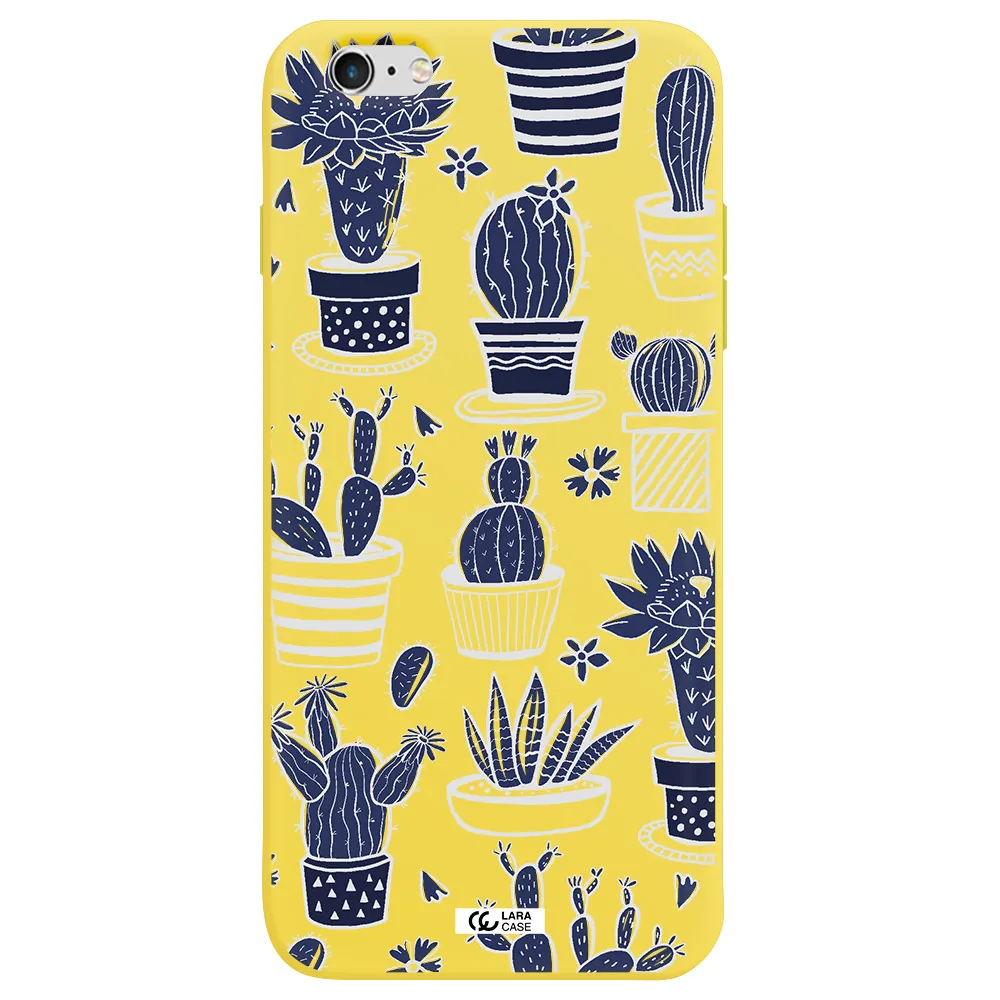 Blue Cactus Apple iPhone 6S Silicone canary yellow Case