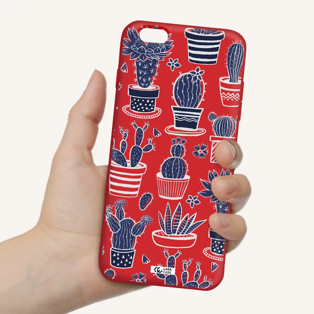 Blue Cactus Apple iPhone 6S Silicone Imperial Red Case