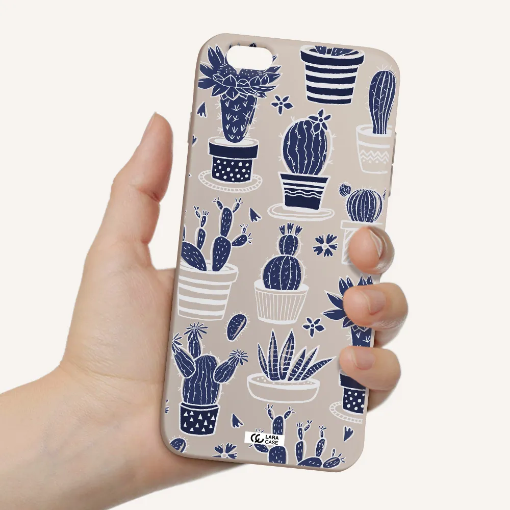 Blue Cactus Apple iPhone 6S Silicone Stone Case