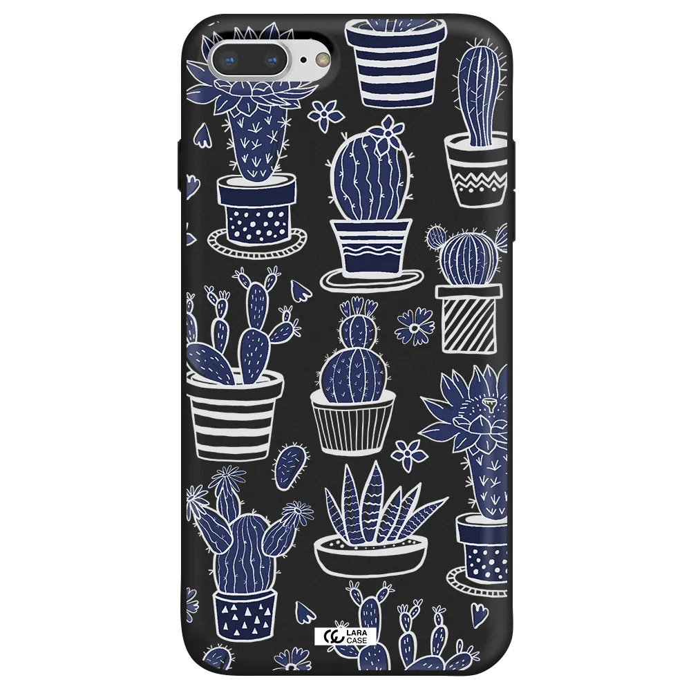 Blue Cactus Apple iPhone 7 plus Silicone black Case