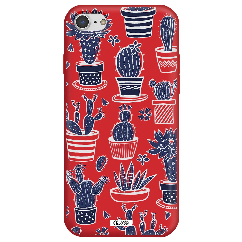Blue Cactus Apple iPhone 7 Silicone Imperial Red Case