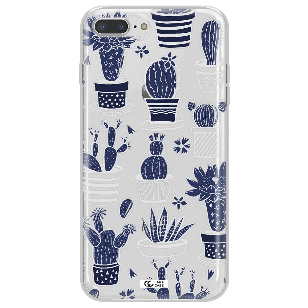 Blue Cactus Apple iPhone 8 plus Clear TPU Case