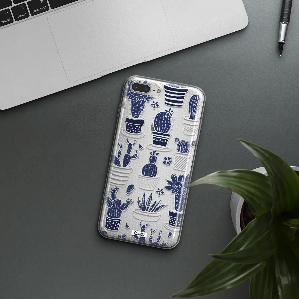 Blue Cactus Apple iPhone 8 plus Clear TPU Case