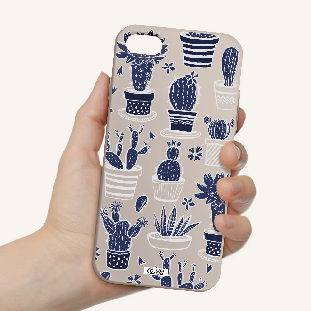 Blue Cactus Apple iPhone 8 Silicone Stone Case