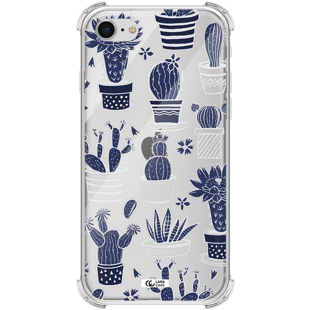 Blue Cactus Apple iPhone se 2020 Clear PC Case