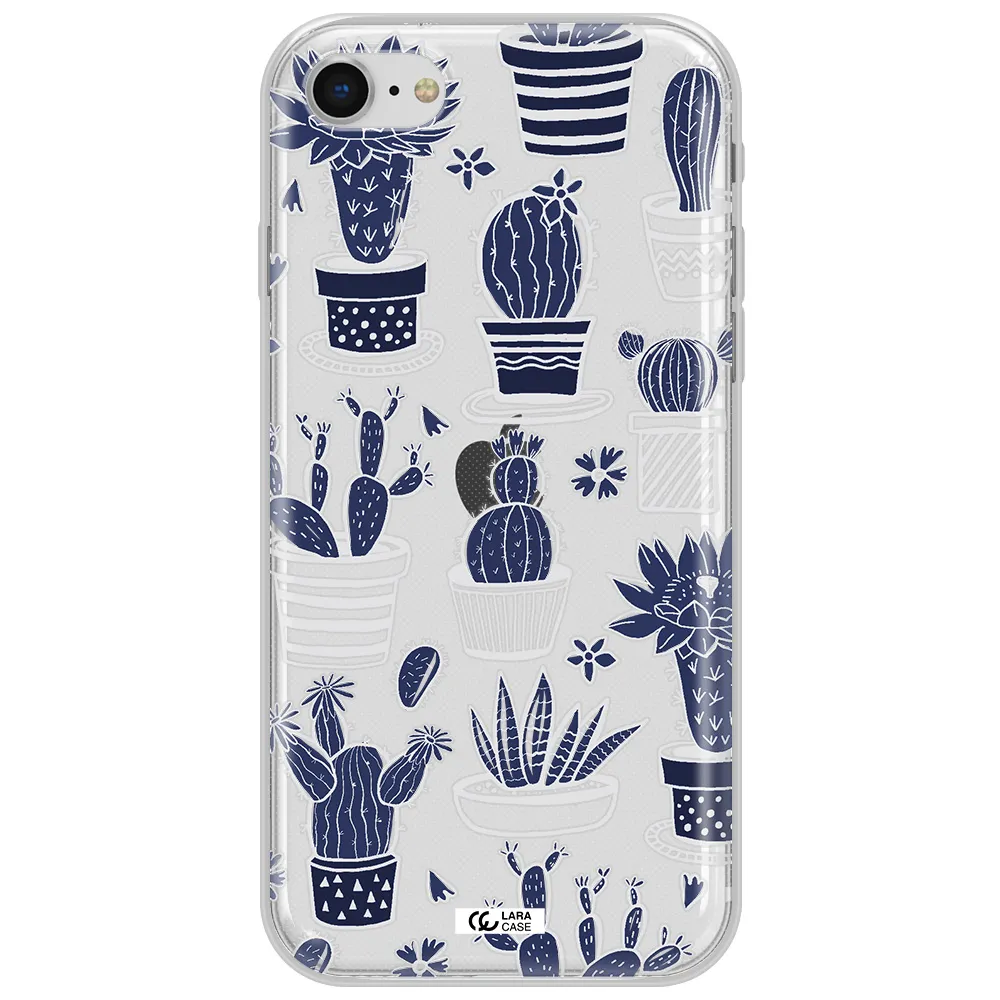 Blue Cactus Apple Iphone Se 2020 Clear Tpu Case