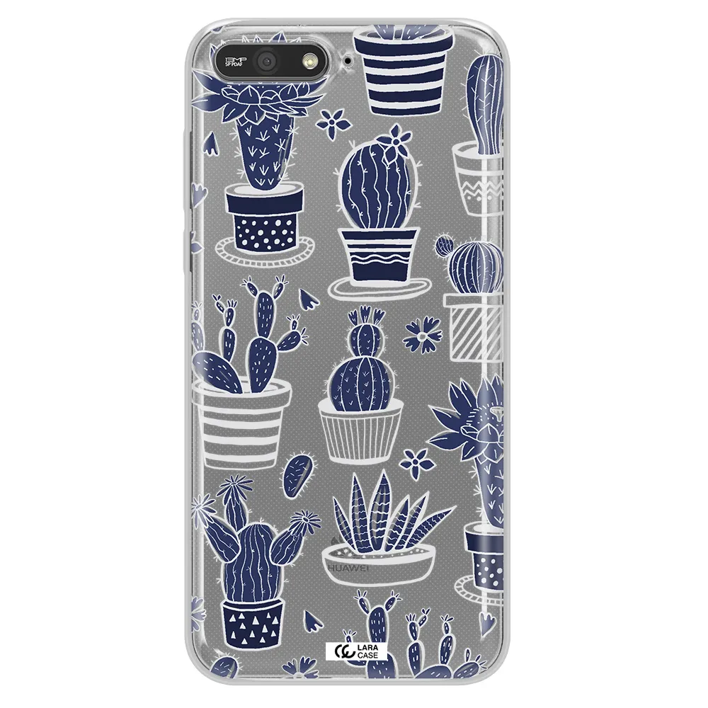 Blue Cactus Huawei Y6 2018 Clear TPU Case