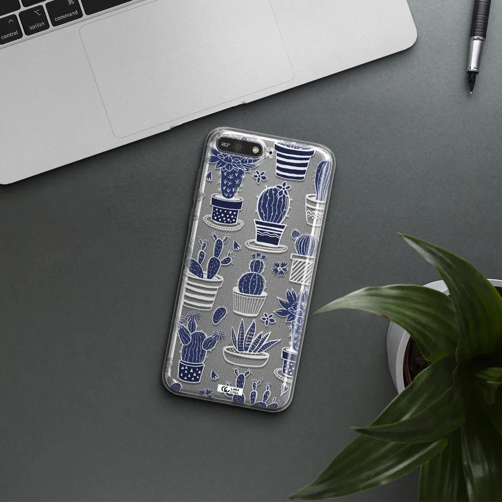 Blue Cactus Huawei Y6 2018 Clear TPU Case