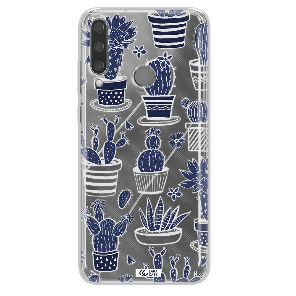 Blue Cactus Huawei Y6P Clear TPU Case