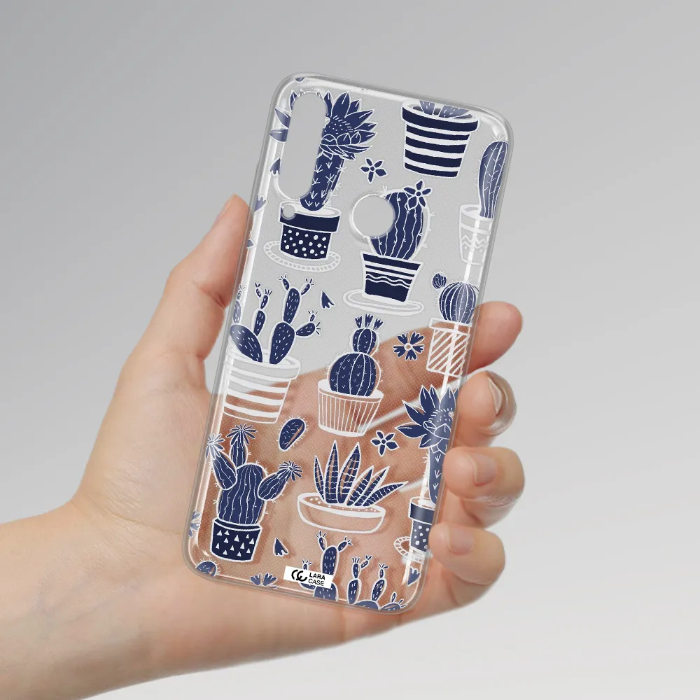 Blue Cactus Huawei Y6P Clear TPU Case