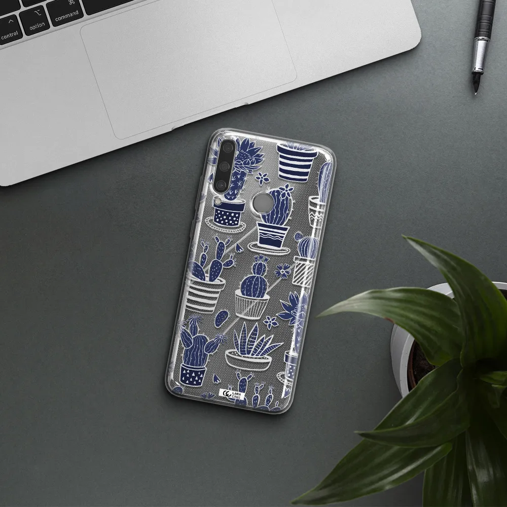 Blue Cactus Huawei Y6P Clear TPU Case