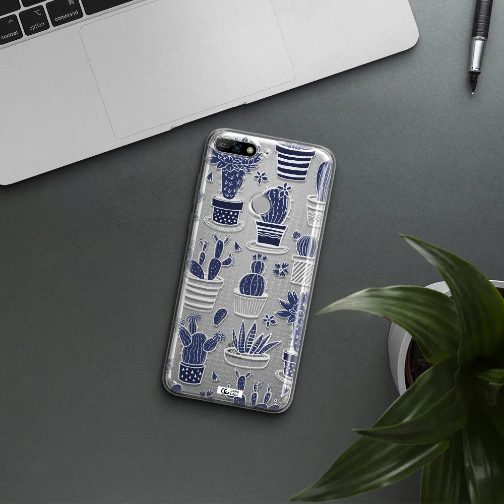 Blue Cactus Huawei Y7 2018 Clear TPU Case